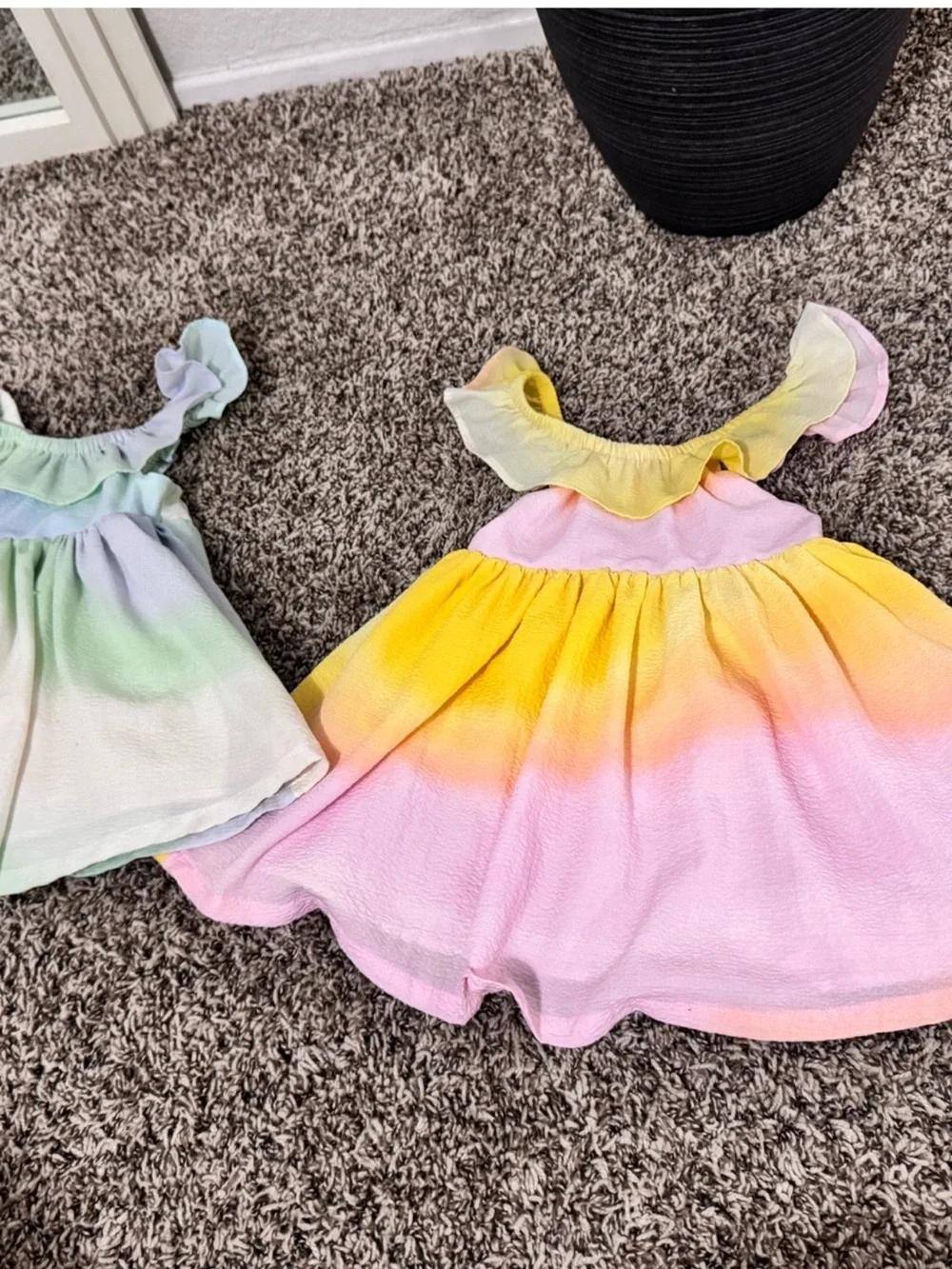 Old Navy Yellow and Pink Ombre Ruffle Sundress 12-18M/18-24M